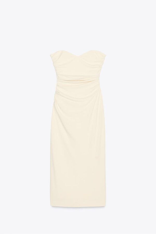 STRAPLESS MIDI DRESS